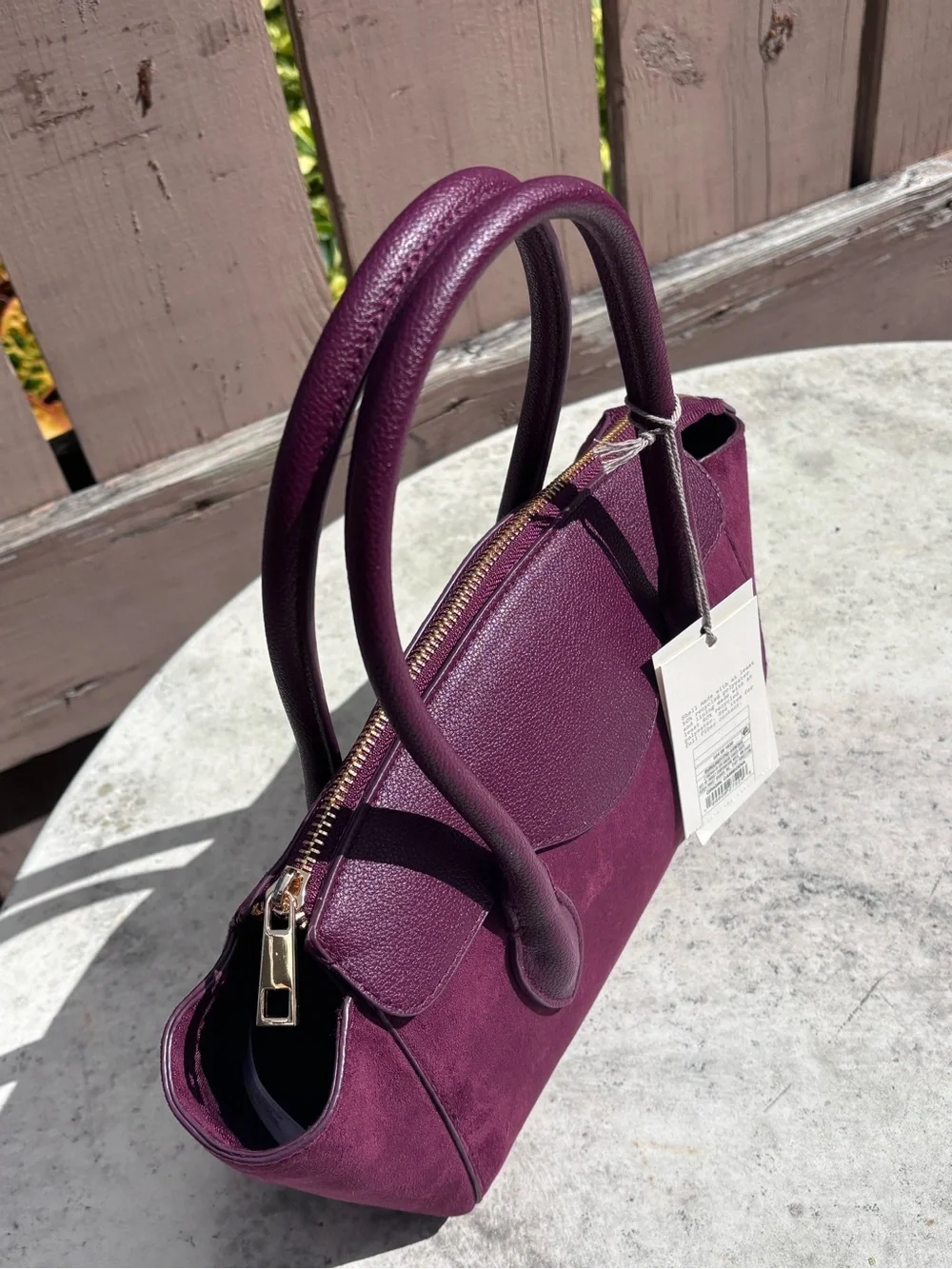 🎉NWT🎉 Elegant Burgundy Winged Satchel Handbag with Top Handles